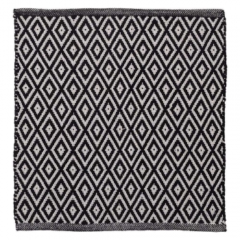 Ταπέτο Μπάνιου Υφαντό Βαμβακερό 60x60εκ. Trellis Black Sealskin 800107