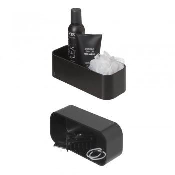 Ράφι Επιτοίχιο Πλαστικό Μαύρο 25x11x8εκ. Tiger 2-Store 1500010746