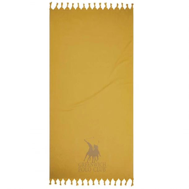 Πετσέτα Θαλάσσης-Παρεό Βαμβακερή 90x170εκ. Essential 3796 Ώχρα Greenwich Polo Club