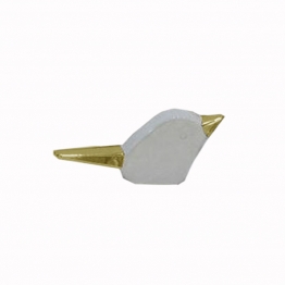 Διακοσμητικό Πουλάκι Κεραμικό Λευκό-Χρυσό Art Et Lumiere 15,5x9εκ. 10525