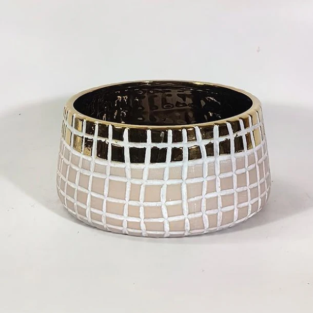 Κασπώ Κεραμικό Χρυσό-Μπεζ 18x18x9,5εκ. ESTHETI 752-18015