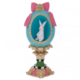 Διακοσμητικό Πασχαλινό Αυγό Με Λαγό Polyresin 13x12x31εκ. iliadis 92396