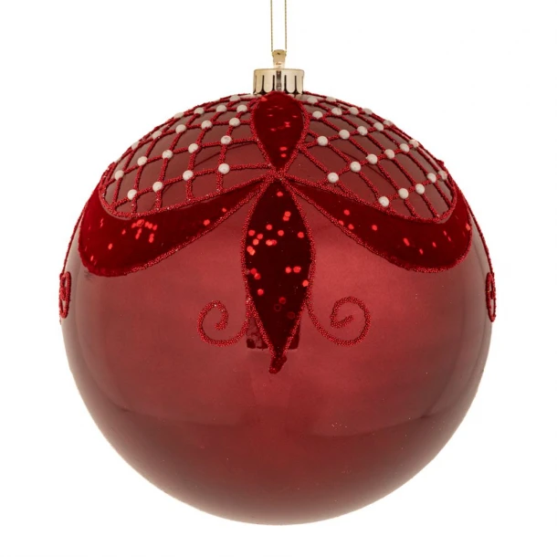 Χριστουγεννιάτικη Μπάλα Πλαστική Περλέ Μπορντώ 20εκ. iliadis 90958