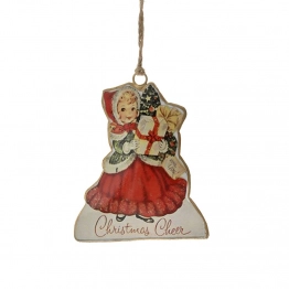Χριστουγεννιάτικο Κορίτσι Κρεμαστό Μεταλλικό 9x11εκ. iliadis 79120