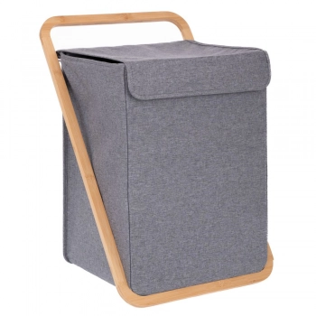 Καλάθι Απλύτων Υφασμάτινο Με Καπάκι Γκρι 40x40x60εκ. iliadis 93060