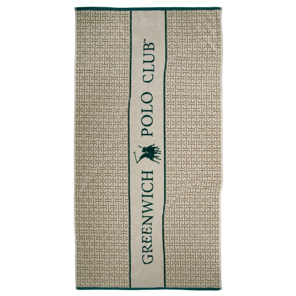 Πετσέτα Θαλάσσης Βαμβακερή 90x180εκ. Essential 5229 Green-Taupe Greenwich Polo Club