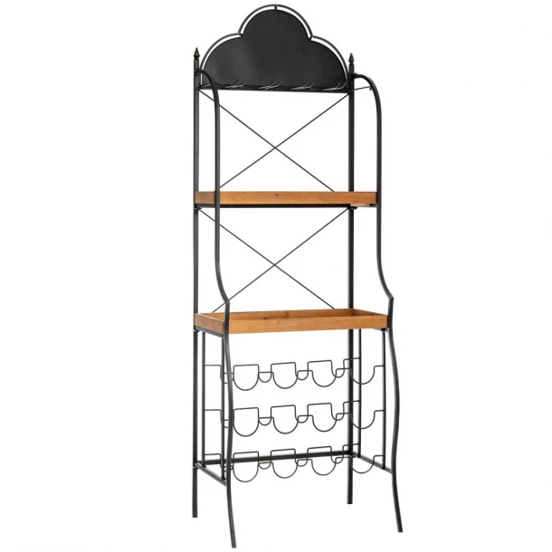 Ραφιέρα-Έπιπλο Μπαρ Μεταλλικό-Ξύλινο 59x37x173εκ. iliadis 85055