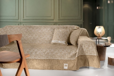 Ριχτάρι Πολυθρόνας Βαμβακερό Chenille Parfait Mocca 180x150εκ. Guy Laroche