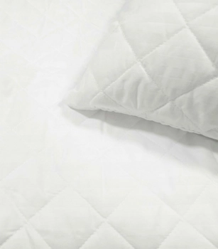 Επίστρωμα Καπιτονέ Μονό 90x200+35εκ. Stipe Microfiber Λευκό