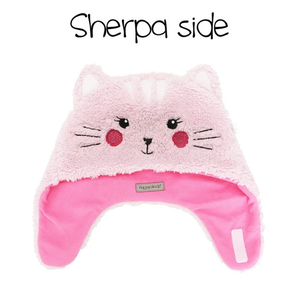 Σκουφάκι 2 Όψεων Fleece-Sherpa 2-4 Έτων Cat-Super Hero FlapJackKids FJKWS703M