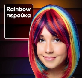Περούκα Πολύχρωμη Rainbow Μακρύ Καρέ Carnavalista 3-2703