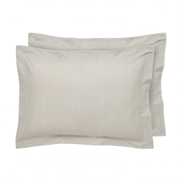 Ζεύγος Μαξιλαροθήκες Polycotton 50x70+5εκ. Oxford Casual 5445 Taupe Das Home