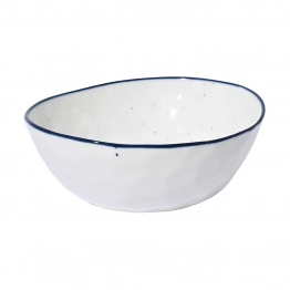 Μπωλ Σερβιρίσματος Πορσελάνης Λευκό-Μπλε 12εκ. Pebbles Estia 07-37116