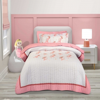 Κουβερλί 2 Όψεων Microfiber Μονό 160x220εκ. Essential 8853 Γκρι-Ροζ Greenwich Polo Club
