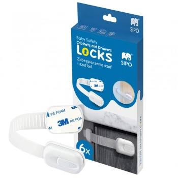 Ρυθμιζόμενες Ασφάλειες Πολλαπλών Χρήσεων Σετ 6τμχ Πλαστικό-ABS Sipo SIP-SBS-217