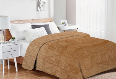 Κουβέρτα Coral Fleece Υπέρδιπλη 220x240εκ. Brick 02 Beige DimCol 33482524001