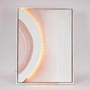 Πίνακας Καμβάς Με Led Ανάγλυφος Λευκός-Μπεζ 60x5x80εκ. ESTHETI 812-10008