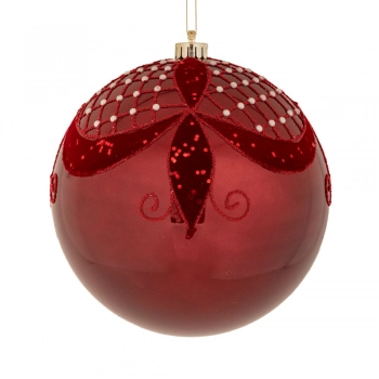Χριστουγεννιάτικη Μπάλα Πλαστική Περλέ Μπορντώ 15εκ. iliadis 90955