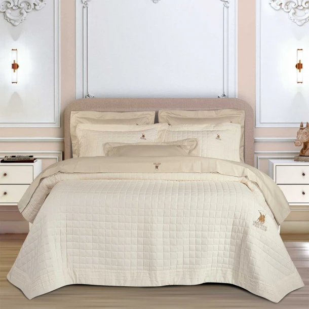 Κουβερλί Microfiber King 240x250εκ. Classic 2355 Εκρού Greenwich Polo Club