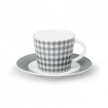 Φλυτζάνι Με Πιατάκι Πορσελάνης Τσαγιού 220ml Fino Grey 103 CRYSPO TRIO 15.103.16