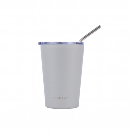 Θερμός-Ποτήρι Ανοξείδωτο Coffee Mug Homely Pebble Gray 400ml-9x8,5x13εκ. Estia 01-32630