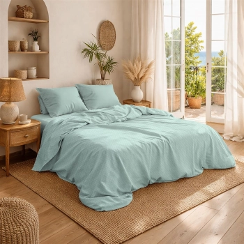 Κουβέρτα Βαμβακερή Υπέρδιπλη 225x270εκ. Πικέ Mint Dimcol
