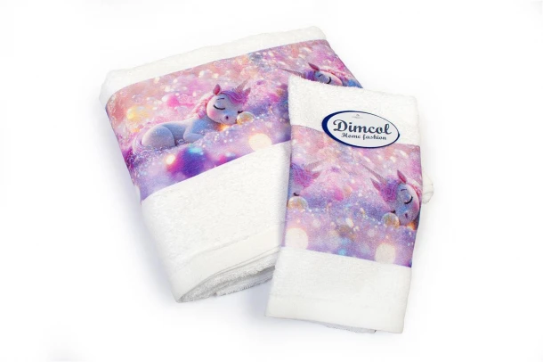 Σετ Πετσέτες 2τμχ Μπεμπέ Βαμβακερές Dreaming Unicorn 321 White DimCol