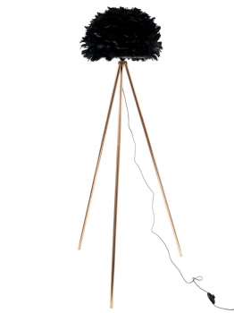 Φωτιστικό Επιδαπέδιο Μεταλλικό Χρυσό-Μαύρα Πούπουλα 157εκ. Zen Collection 25.51.52331