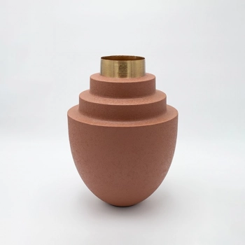 Βάζο Μεταλλικό Κεραμιδί-Χρυσό 26x26x34εκ. ESTHETI 819-00308