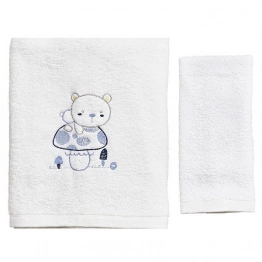 Σετ Πετσέτες 2τμχ Μπεμπέ Βαμβακερές Bear Σιέλ 50232