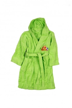 Μπουρνούζι Παιδικό Με Κουκούλα Velour Winnie Λαχανί Size 8 Disney DimCol