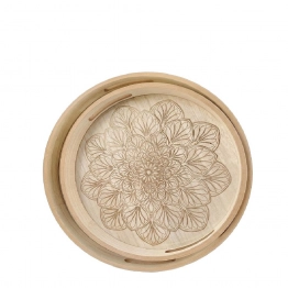Σετ 2τμχ Διακοσμητικός Δίσκος Mdf Natural ESPIEL 30x4,5εκ.-35x4,5εκ. DWDA1004