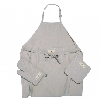 Σετ Κουζίνας 3τμχ Βαμβακερό Γκρι Essential 2638 Greenwich Polo Club