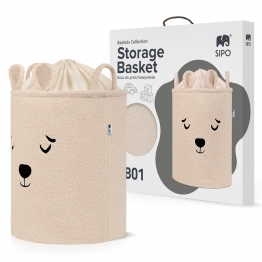 Καλάθι Πολυχρηστικό 35x45εκ/43lt Μπουκλέ Αρκουδάκι Μπεζ Sipo Premium SIP-BB01