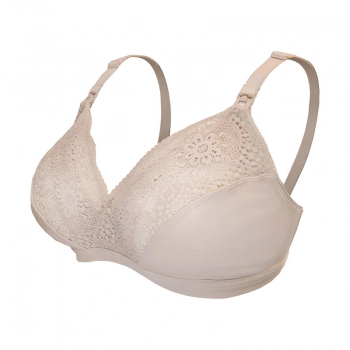 Σουτιέν Θηλασμού Soft As Silk Ανανυκλωμένο Πολυαμίδιο-Ελαστίνη Ροζ-Μπεζ Large Carriwell CW2152