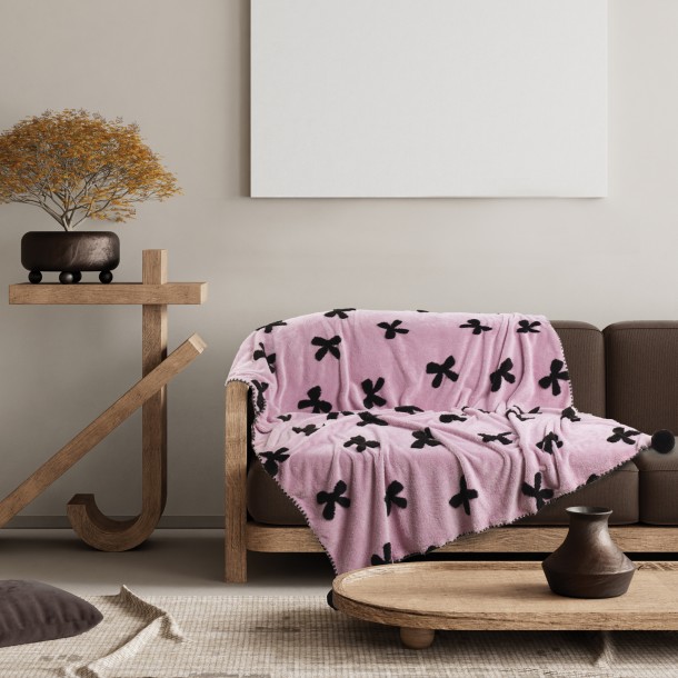 Κουβέρτα Fleece Καναπέ 130x170εκ. Blankets 1381 Lilac Das Home
