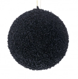 Χριστουγεννιάτικη Μπάλα Polyfoam Μαύρη Glitter 15εκ. iliadis 83539