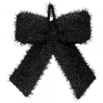 Χριστουγεννιάτικος Διακοσμητικός Φιόγκος Κρεμαστός Χνουδωτός Μαύρος 33x40εκ. iliadis 91720