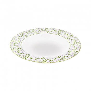 Πιάτο Βαθύ Πορσελάνης Λευκό Με Λουλούδια Floral 23εκ. Oriana Ferelli PR232450002