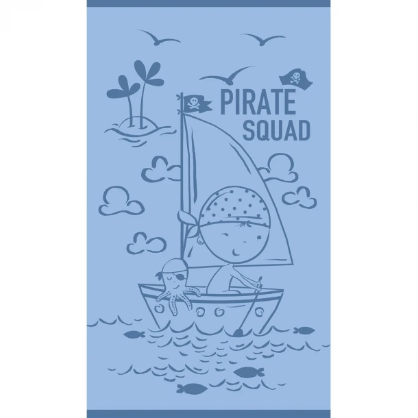 Πετσέτα Θαλάσσης Βαμβακερή Velour Blue 70x120εκ. Pirate Squad Melinen 20004885