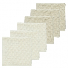 Σετ 6τμχ Λαβέτα Βαμβακερή 30x30εκ. Popcorn Natural/Soft Sand Meyco MEY-167.205.CN.02.M6