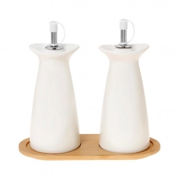 Σετ Λαδόξυδο Πορσελάνης Λευκό Με Βάση Bamboo Lotos CRYSPO TRIO 65.000.144