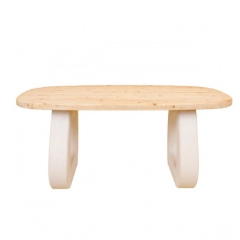 Τραπέζι Ξύλινο Mdf Λευκό-Natural 180x90x76εκ. ESTHETI 810-00022