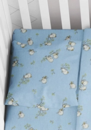 Μαξιλαροθήκη Φάκελος Φανελένια Bebe 35x45εκ. Birds 14 Sky Blue DIMcol