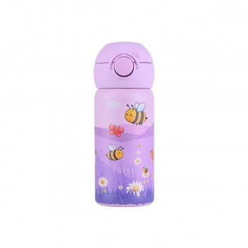 Θερμός Παιδικό Ανοξείδωτο Με Καλαμάκι Garden Friends 350ml-7x7x18εκ. Save The Aegean Estia 01-43612