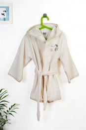 Μπουρνούζι Παιδικό Με Κουκούλα Βαμβακερό Stork 194 Ecru-Yellow Size 04 DimCol