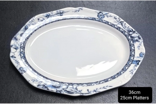 Πιατέλα Σερβιρίσματος Πορσελάνης 36εκ. Tiffany Blue Oriana Ferelli PR24324B06