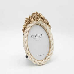 Κορνίζα Polyresin Λευκή-Χρυσή 13x18εκ. ESTHETI 756-12168