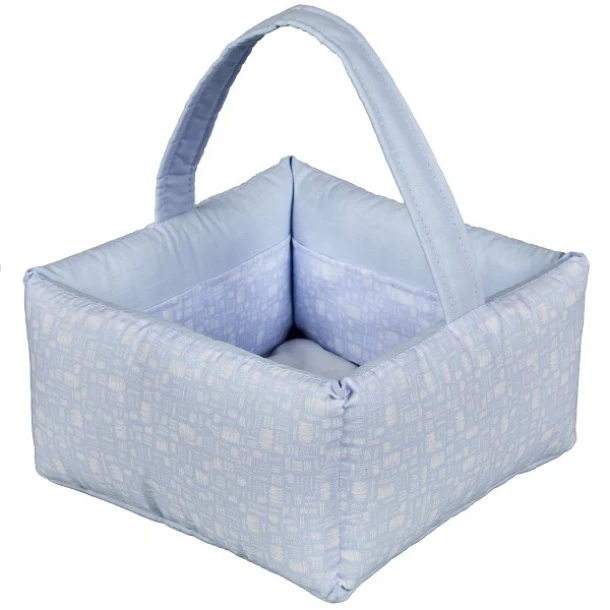 Καλαθάκι Καλλυντικών Βαμβακερό 28x28x15εκ. Elephant Σιέλ 95222