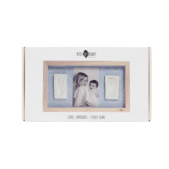 Κορνίζα Ξύλινη Για Φωτογραφία & 2 Αποτυπώματα Του Μωρού Σας 32x2,3x19εκ. Blue Abstract Petit Artichaut PA1704